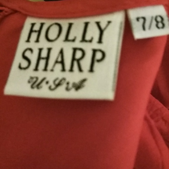 Vintage Holly Sharp  80's Ruffled Red Dress - Picture 7 of 7